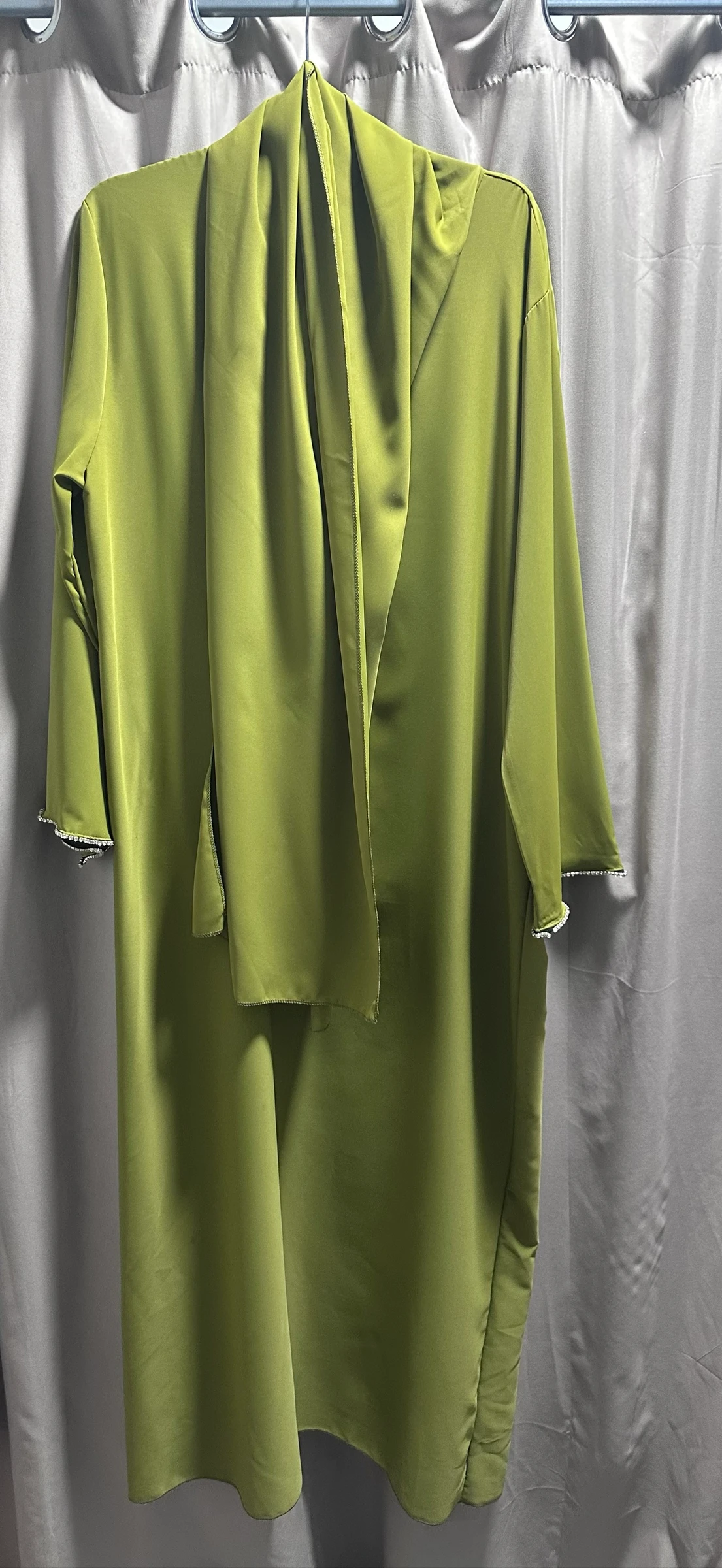 Voile green abaya one-size new – photo 2